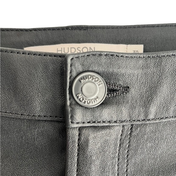 Black Leather Hudson Harlow Pants 100% Lamb Leather - Picture 7 of 15